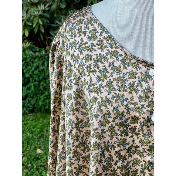 Women's Levis XL Delany Button Front Blouse Flowy Satin Floral - Picture 3 of 9